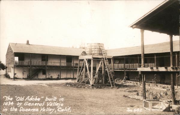 The Old Adobe and water tower. 1834 by General Vallejo Sonoma California