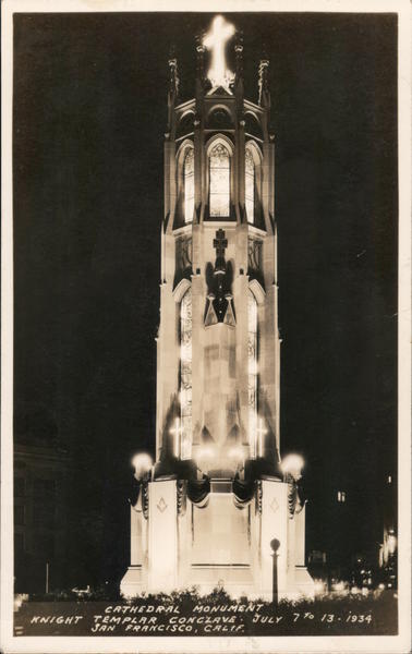 Cathedral Monument, Knight Templar Conclave, July 7 to 13, 1934, San Francisco California