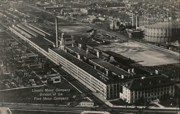 Lincoln Motor Company division of the Ford Motor Company - view of factory Detroit Michigan