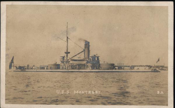 U.S.S. Monterey - Sailors in white dress on deck Navy