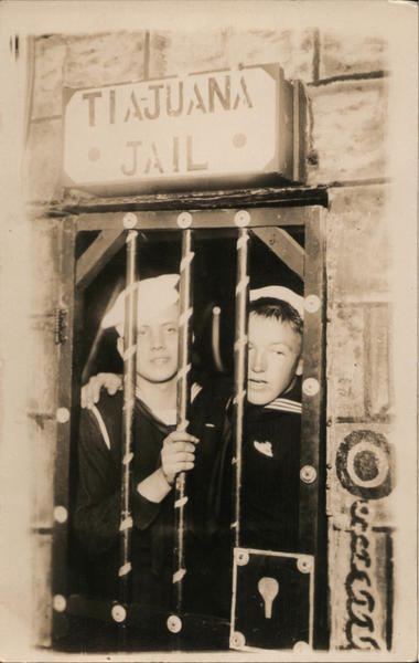Photo opportunity - Tiajuana Jail - two sailors Tijuana Mexico