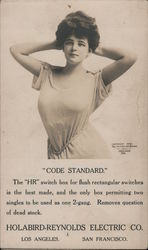Code Standard. Pin up girl - Holabird-Reynolds Electric Co. Los Angeles, CA Advertising Postcard Postcard Postcard
