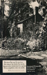 Burbank Gardens. The kiss of sun for pardon - poem Postcard