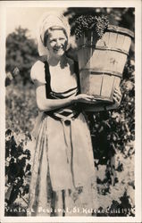 Woman with Grapes - Vintage Festival, 1934 Postcard