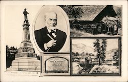 James W. Marshall, Discoverer of Gold, monument, cabin, Sutter's mill Postcard
