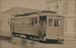 Ferry Street car and conductors, 1909 Postcard