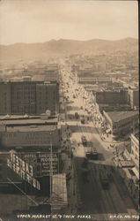 Upper Market Street and Twin Peaks, San Francisco, 1919 California Postcard Postcard Postcard