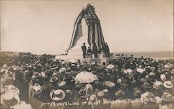 At the unveiling of Sloat Monument, covered in oversized U.S. Flag Postcard