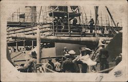 On board sailors with gun cannons Postcard