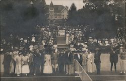 Crowd watching a championship tennis match at Old Del Monte Hotel Postcard