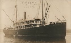 An unidentified steamship near shore Steamers Postcard Postcard Postcard