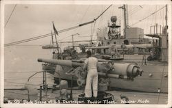 Deck Scene of U.S. Destroyer - Pacific Fleet Postcard