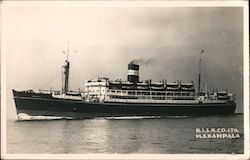 B.I.S.N. Co Ltd. M.S. Kampala. Bombay-Africa Service Postcard