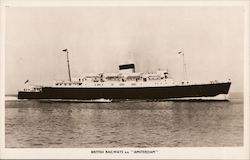 S.S. Amsterdam - British Railways Postcard