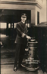 Captain Herbert Hartley, S. S. Leviathan Postcard