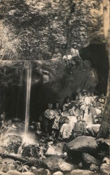 Santa Ana Camp for boys and girls. Group photo at small waterfall Postcard