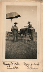 Recorder and tableman, McKeane Camp Postcard