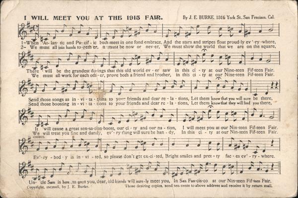 Music: I Will Meet You At The 1915 Fair San Francisco California
