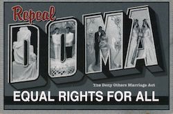 Repeal DOMA the deny others marriage act. Equal rights for all.