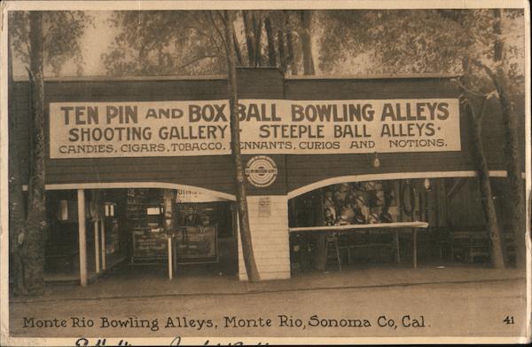 Ten pin and box ball bowling alleys, shooting gallery, steeple ball alleys, candies, cigars, tobacco