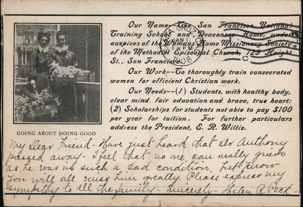 San Francisco National Training School and Deaconess Home 1908 California