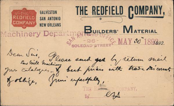 The Redfield Company Builders Material. Catalogues request