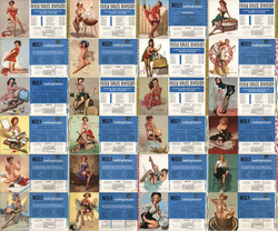 Lot of 24: Gil Elvgren Pinup Advertising Blotters 1960s Hewlitt-Packard Neely Enterprises Blotter