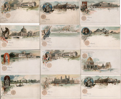 Set of 12: World's Columbian Exposition Exposition 1893 Postcard