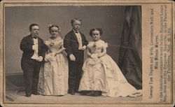 CDV General Tom Thumb And His Wife, Commodore Nutt And Miss Minnie Warren Original Photograph