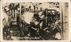 WWI German submarine UB88 Engine Room Original Photograph