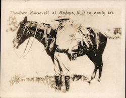 Theodore Roosevelt in early 80's as a Rough Rider with horse Medora, ND Original Photograph Original Photograph Original Photograph