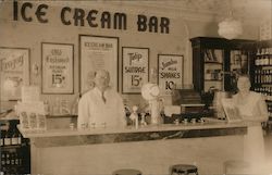 Ice Cream Bar: man and woman at an old Soda Counter Possibly Sonoma County Original Photograph