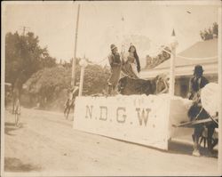 N.D.G.W. horse drawn float in parade Original Photograph