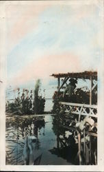 City Park, lake, porch over lake Original Photograph