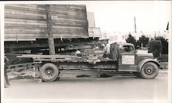 Sullivan House Moving flatbed truck, house on jacks with timber blocks Original Photograph