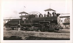 State Belt Railroad Engine #9 and coal car, train depot Original Photograph
