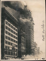 Call Building on Fire, 1906 San Francisco, CA 1906 San Francisco Earthquake Original Photograph Original Photograph Original Photograph