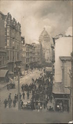 ruins street view, crowd in street after earthquake San Francisco, CA 1906 San Francisco Earthquake Original Photograph Original Original Photograph