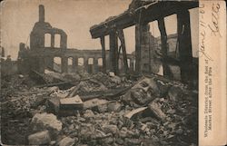 Ruins of Wholesale District from the foot of Market St. after the fire Postcard