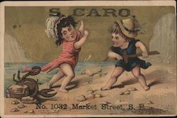 S. Caro, One Price Clothier, No. 1032 Market Street, S. F. San Francisco, CA Trade Card Trade Card Trade Card