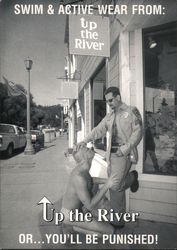 Gay Interest: Swim & Active wear from Up the River or you'll be punished. Risque Men pose Guerneville, CA Postcard Postcard Postcard