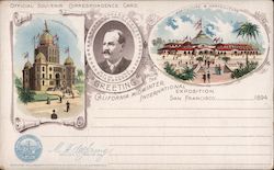 Rare: California Midwinter International Exposition 1894 - Agriculture & Horticulture, Administration Postcard