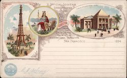 Rare: Greetings from the California Midwinter International Exposition 1894 - Electric Tower, Fine & Decorative Arts bldg San Fr Postcard