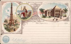 Rare: Greetings from the California Midwinter International Exposition 1894 - Electric Tower, Fine & Decorative Arts bldg Postcard
