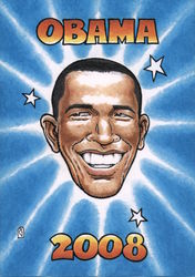 Barack Obama 2008 by Rick Geary Presidents Postcard Postcard Postcard