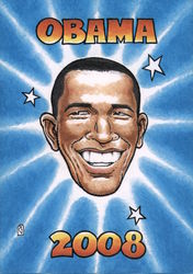 Barack Obama 2008 by Rick Geary Postcard