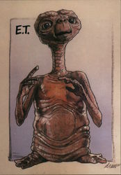 E.T. extra terrestrial alien. Postcard