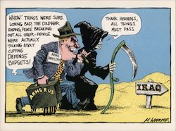 Thank Heavens, All Things Must Pass - anti-war cartoon Postcard