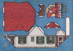The Sinking House - Cut Out Model Postcard