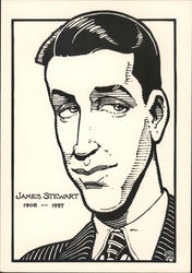 James Stewart 1908-1997 signed Rick Geary Postcard